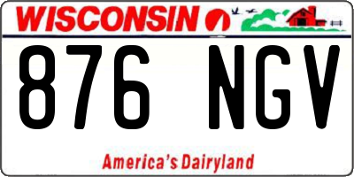 WI license plate 876NGV