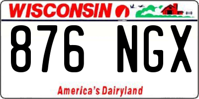 WI license plate 876NGX