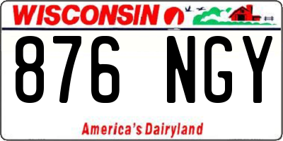 WI license plate 876NGY