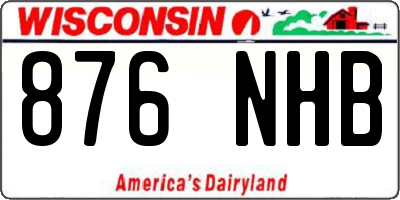 WI license plate 876NHB