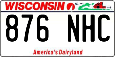 WI license plate 876NHC