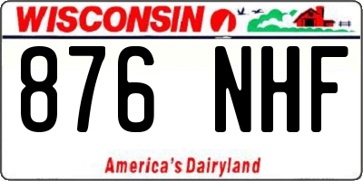 WI license plate 876NHF