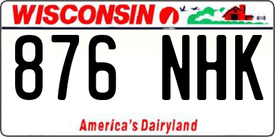 WI license plate 876NHK