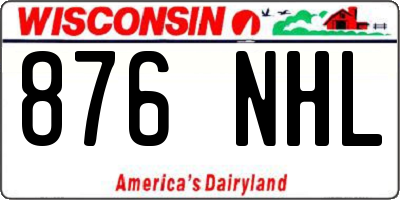 WI license plate 876NHL