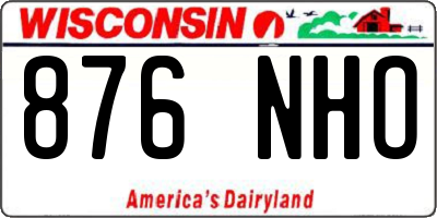 WI license plate 876NHO