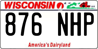WI license plate 876NHP