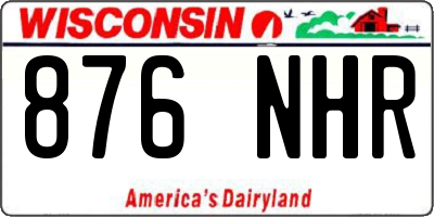 WI license plate 876NHR