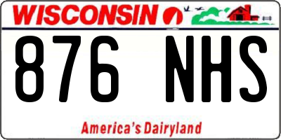 WI license plate 876NHS