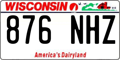 WI license plate 876NHZ
