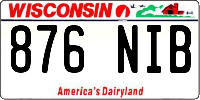 WI license plate 876NIB
