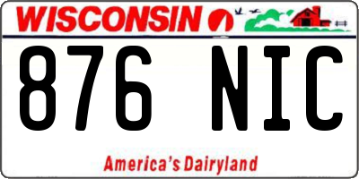 WI license plate 876NIC