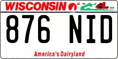 WI license plate 876NID