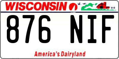 WI license plate 876NIF