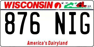 WI license plate 876NIG