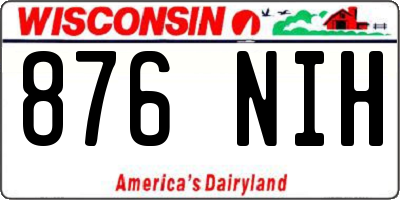 WI license plate 876NIH