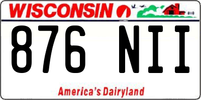 WI license plate 876NII