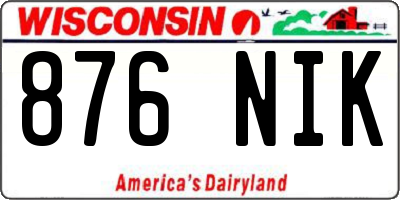 WI license plate 876NIK