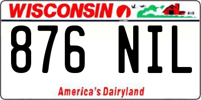 WI license plate 876NIL