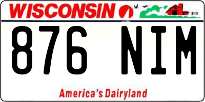 WI license plate 876NIM