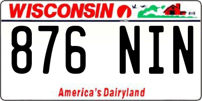 WI license plate 876NIN