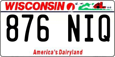 WI license plate 876NIQ