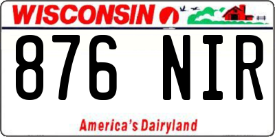 WI license plate 876NIR