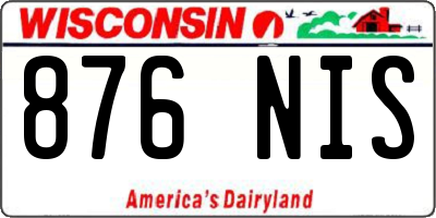 WI license plate 876NIS