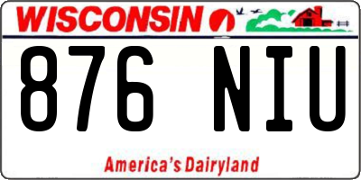 WI license plate 876NIU
