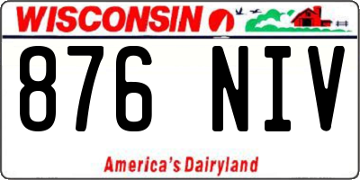 WI license plate 876NIV
