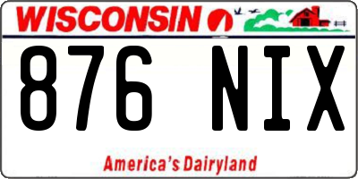 WI license plate 876NIX