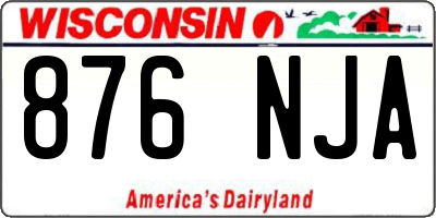 WI license plate 876NJA