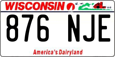 WI license plate 876NJE