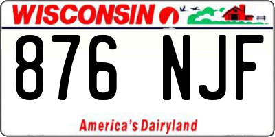 WI license plate 876NJF