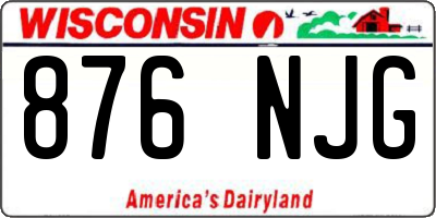 WI license plate 876NJG