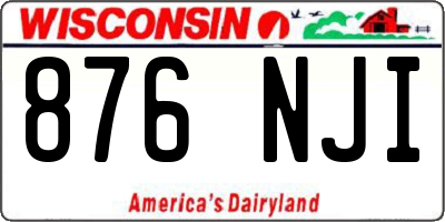 WI license plate 876NJI