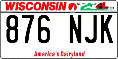 WI license plate 876NJK