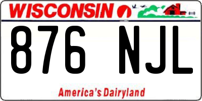 WI license plate 876NJL