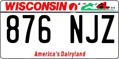 WI license plate 876NJZ