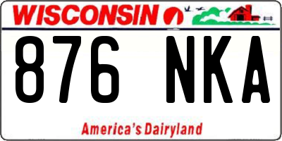 WI license plate 876NKA
