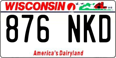 WI license plate 876NKD