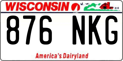 WI license plate 876NKG