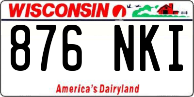 WI license plate 876NKI