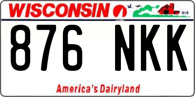 WI license plate 876NKK