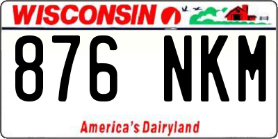 WI license plate 876NKM