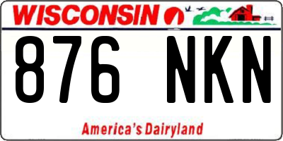 WI license plate 876NKN