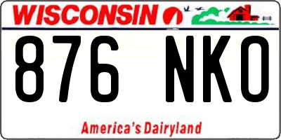 WI license plate 876NKO
