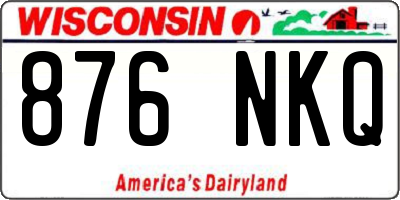 WI license plate 876NKQ
