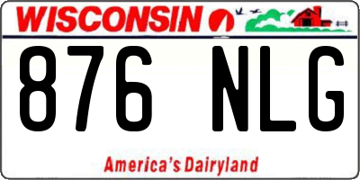 WI license plate 876NLG