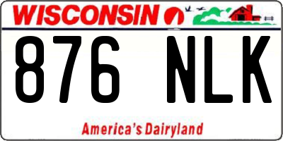 WI license plate 876NLK