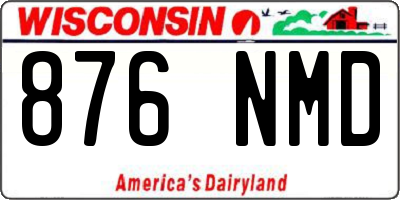 WI license plate 876NMD